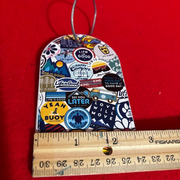 Life is Good Colorful Graphic Collage Design Luggage Tag - Picture 8 of 8